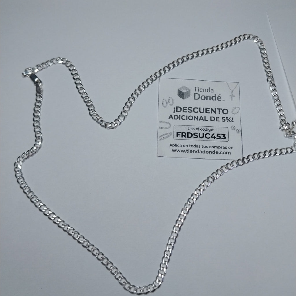 CADENA TEJIDO BARBADO PLATA .925 60 CM 13 GR (NUEVO)