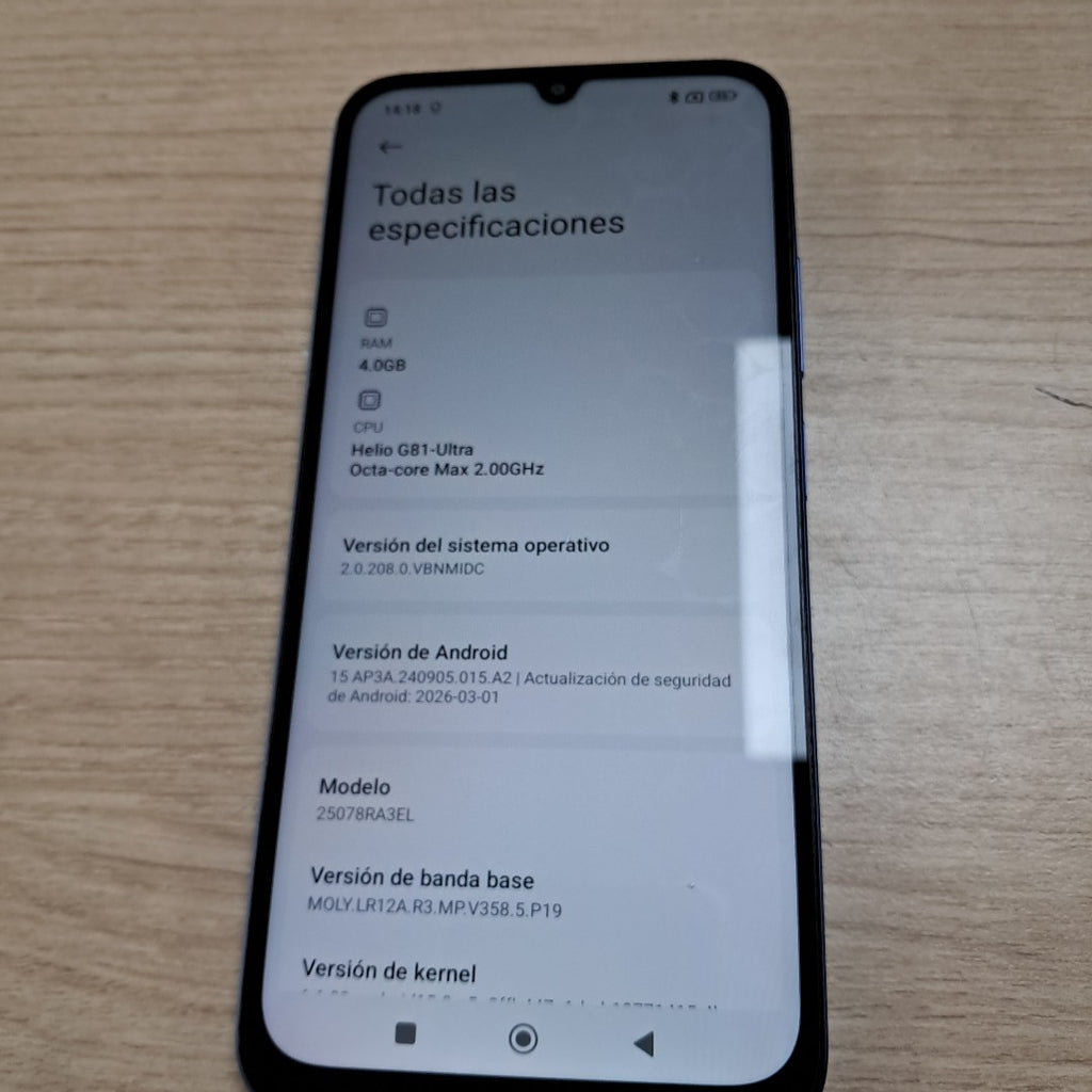 CELULAR XIAOMI REDMI 15C 25078RA3EL (2025) 256 GB 4 GB RAM (SEMINUEVO)