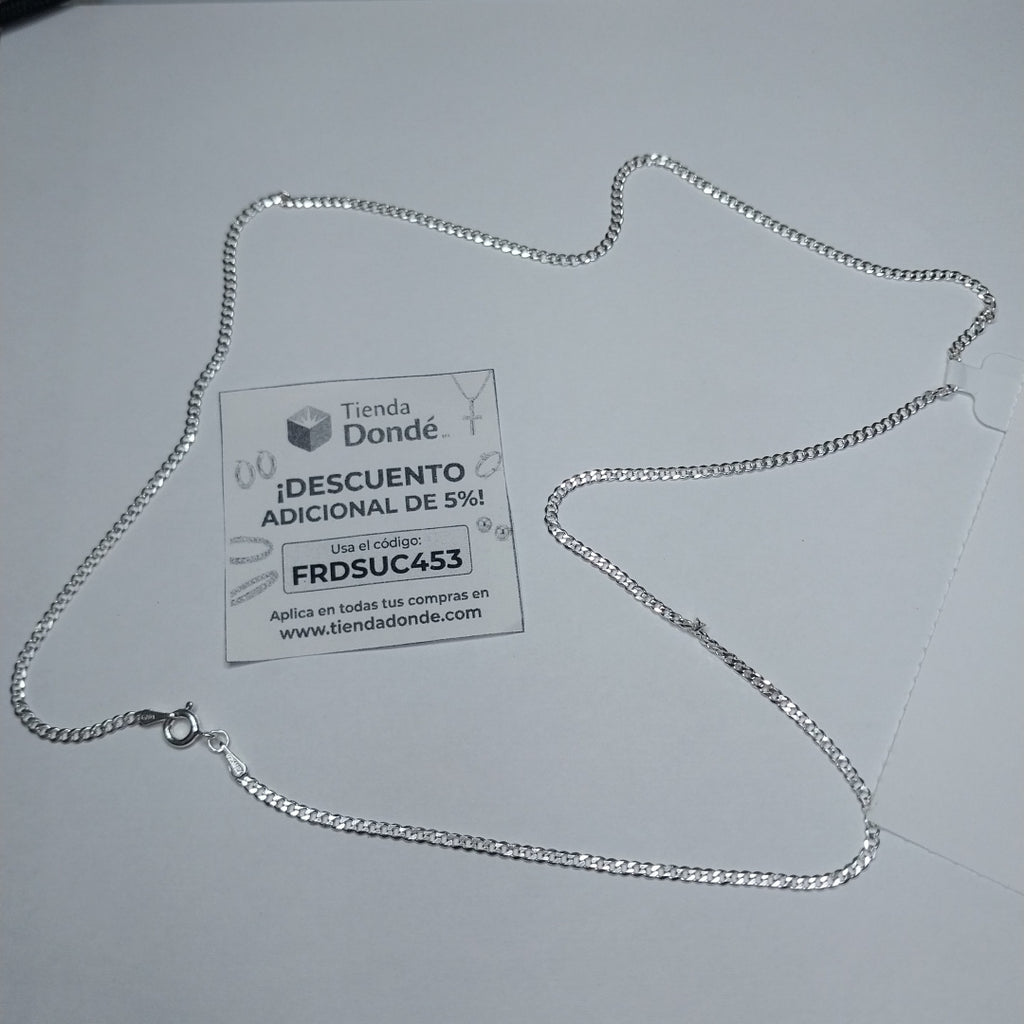 CADENA TEJIDO BARBADO PLATA .925 60 CM 5.6 GR (NUEVO)