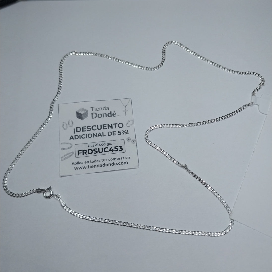 CADENA TEJIDO BARBADO PLATA .925 60 CM 5.6 GR (NUEVO)