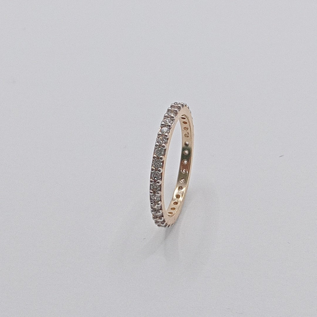 ANILLO ANILLITO CHURUMBELA C CIRCONIAS 14K 6.5 TALLA 1.9 GR (NUEVO)