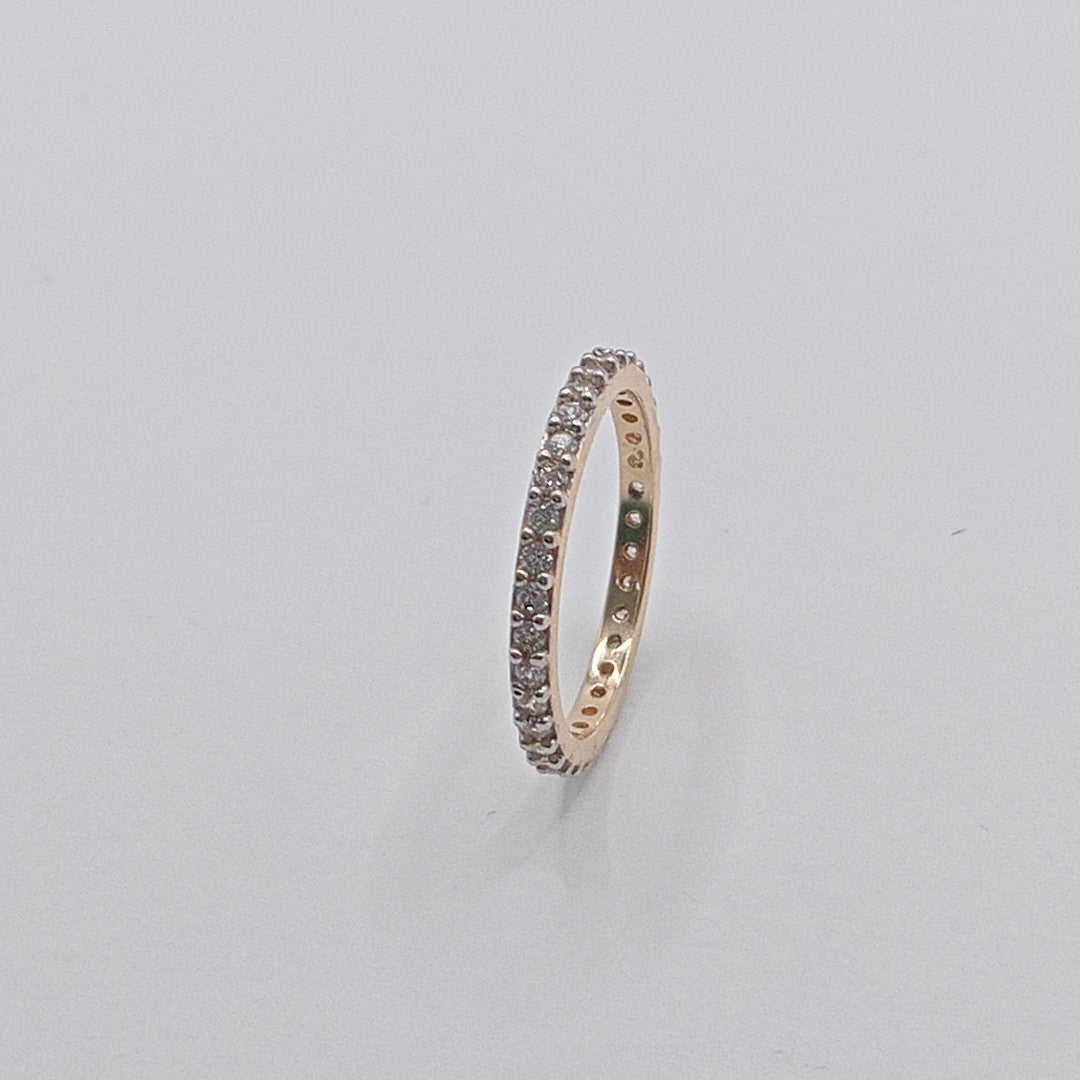 ANILLO ANILLITO CHURUMBELA C CIRCONIAS 14K 6.5 TALLA 1.9 GR (NUEVO)
