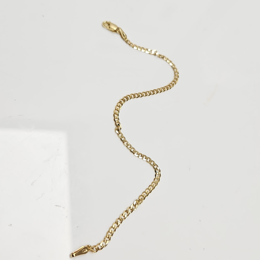 PULSERA TEJIDO BARBADA 14K 18 CM 2.1 GR (NUEVO)