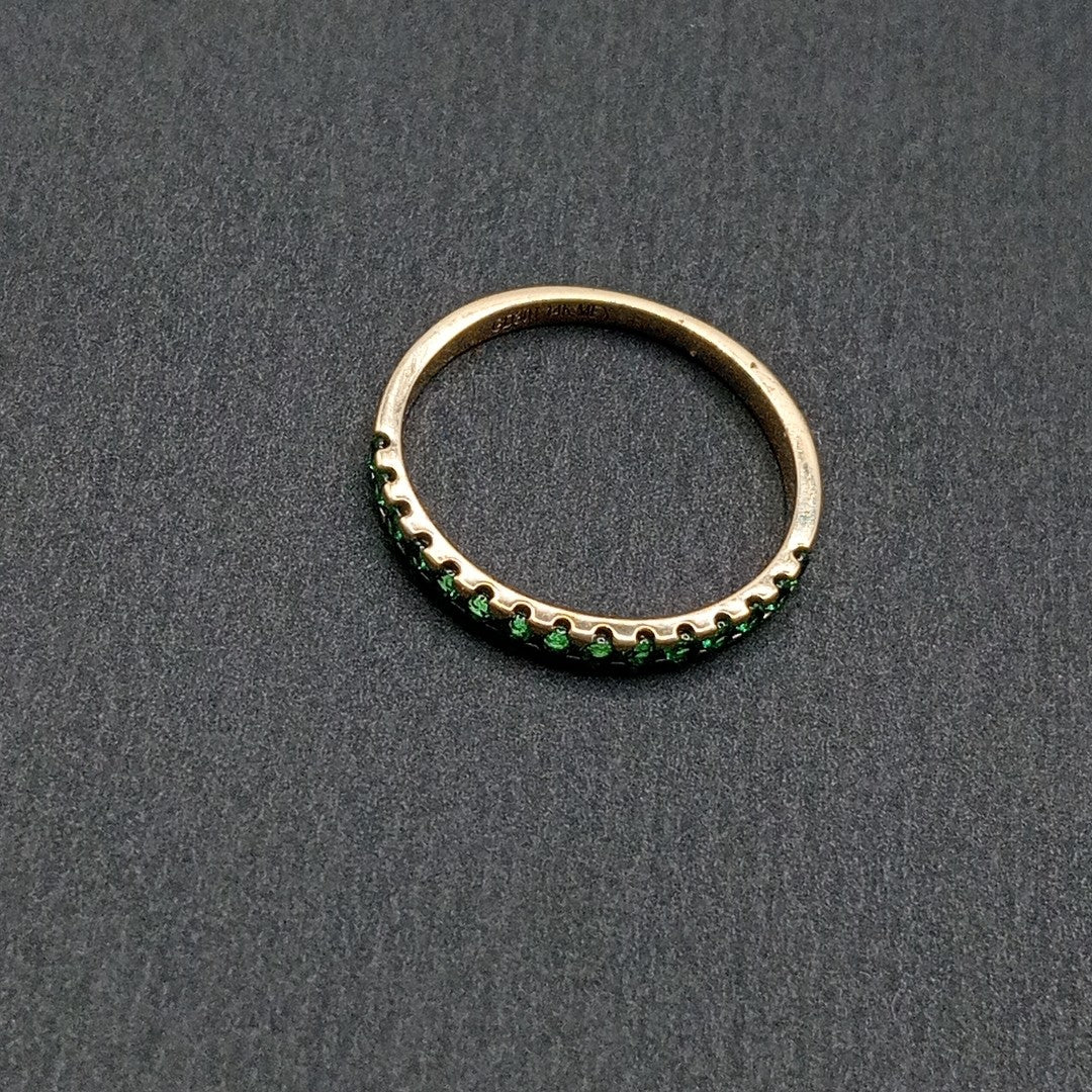 ANILLO ANILLITO MEDIA CHURUMBELA C PDRAS COLOR VERDE 14K 8 TALLA 1.6 GR (NUEVO)