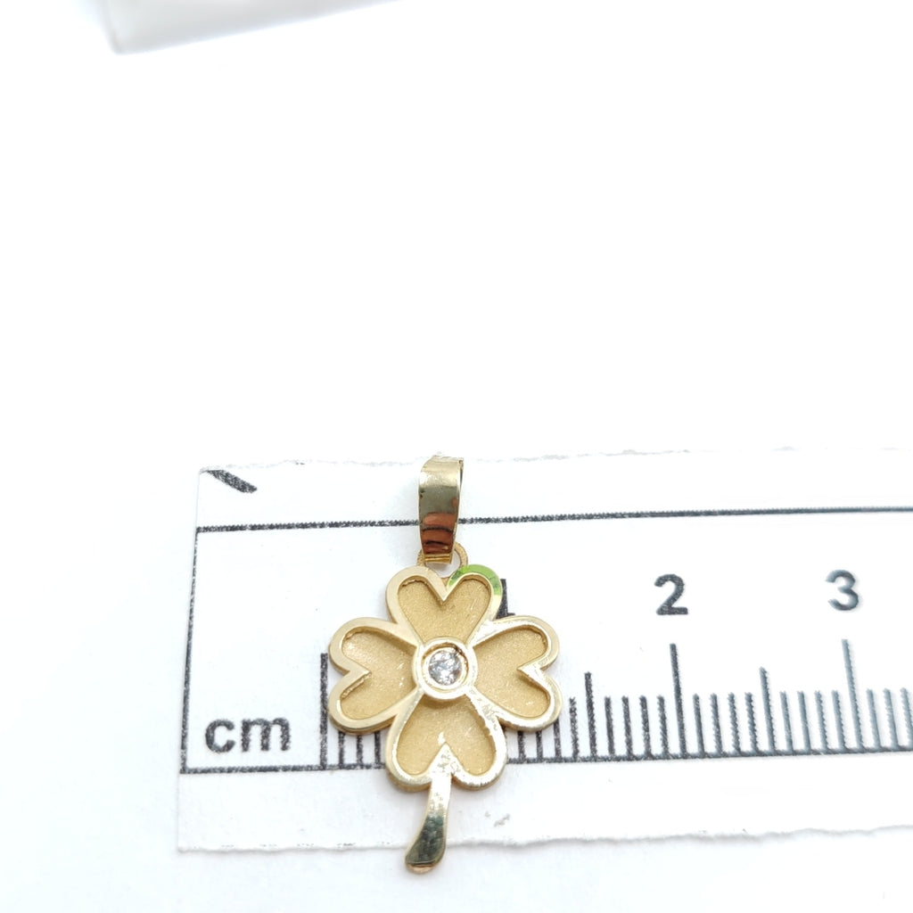 DIJE FIG TREBOL C CIRCONIA 14K 0.8 GR (NUEVO)