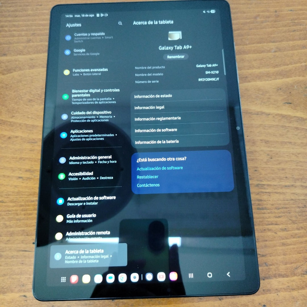 TABLETA SAMSUNG GALAXY TAB A9+ SM-X210 (2023) 128 GB 8 GB RAM (SEMINUEVO)