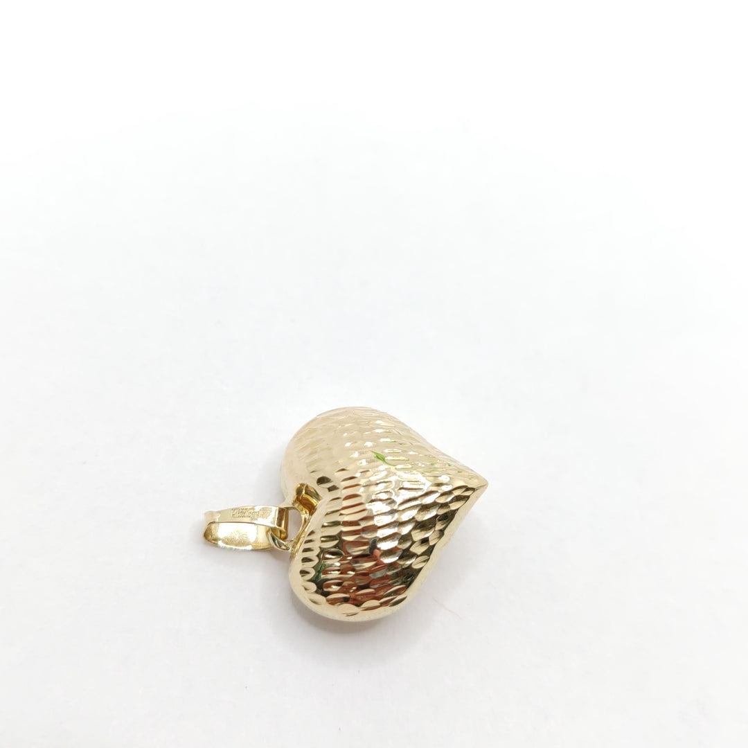 DIJE TEJIDO CORAZON LABRADO 14K 1.1 GR (NUEVO)