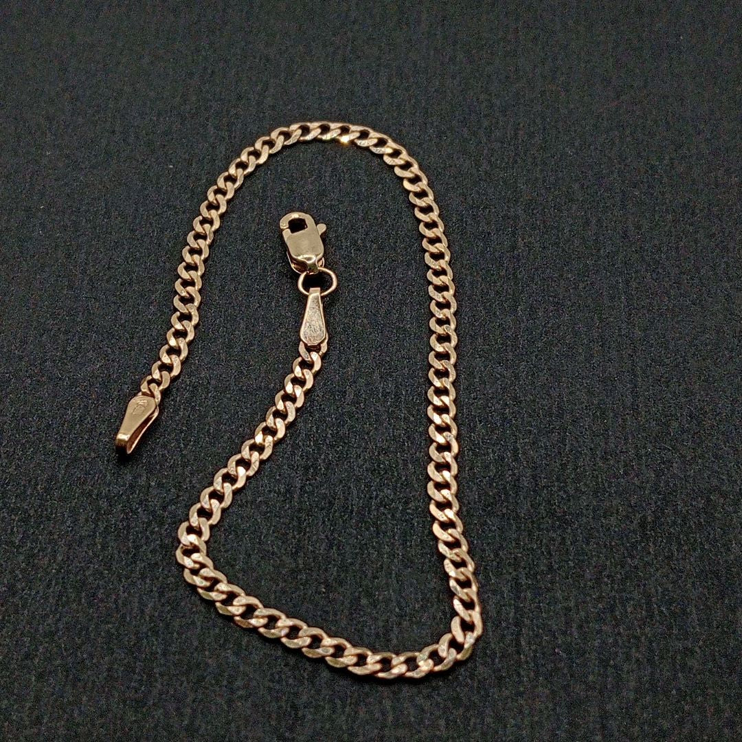 PULSERA TEJIDO BARBADA 14K 18 CM 2.1 GR (NUEVO)