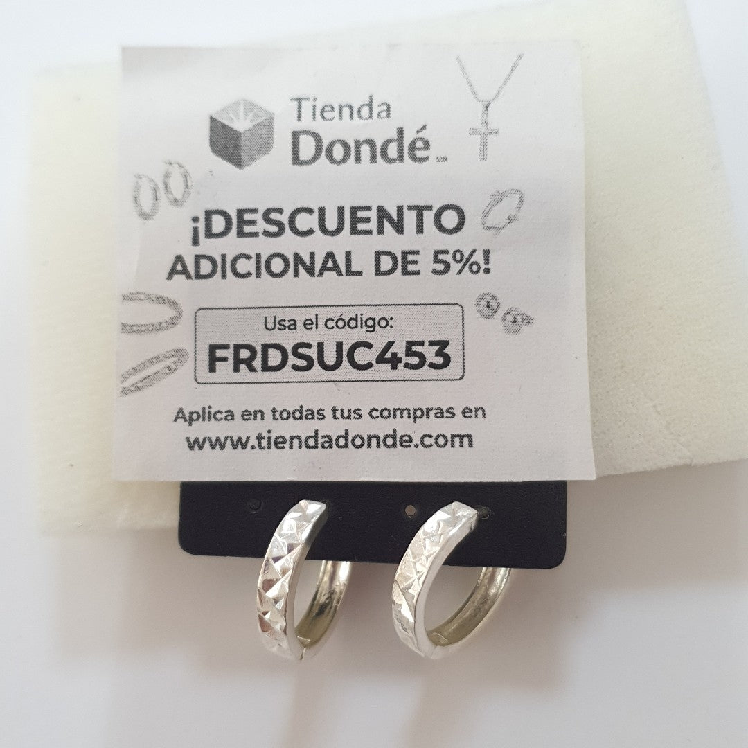 ARRACADAS LABRADAS PLATA .925 3.4 GR (NUEVO)