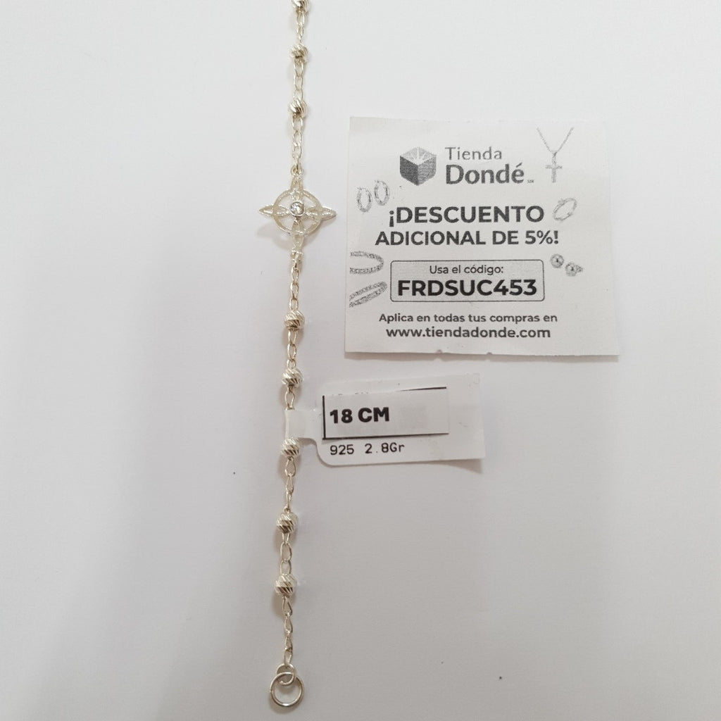 PULSERA TEJIDO ESPECIAL PLATA .925 18 CM 2.8 GR (NUEVO)
