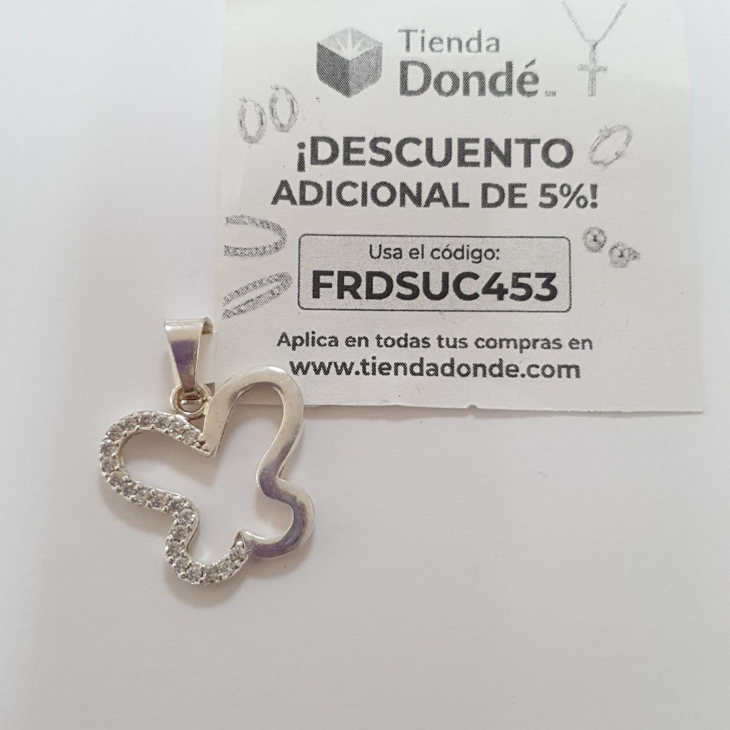 DIJE MARIPOSA C/CIRCONIAS PLATA .925 2.3 GR (NUEVO)