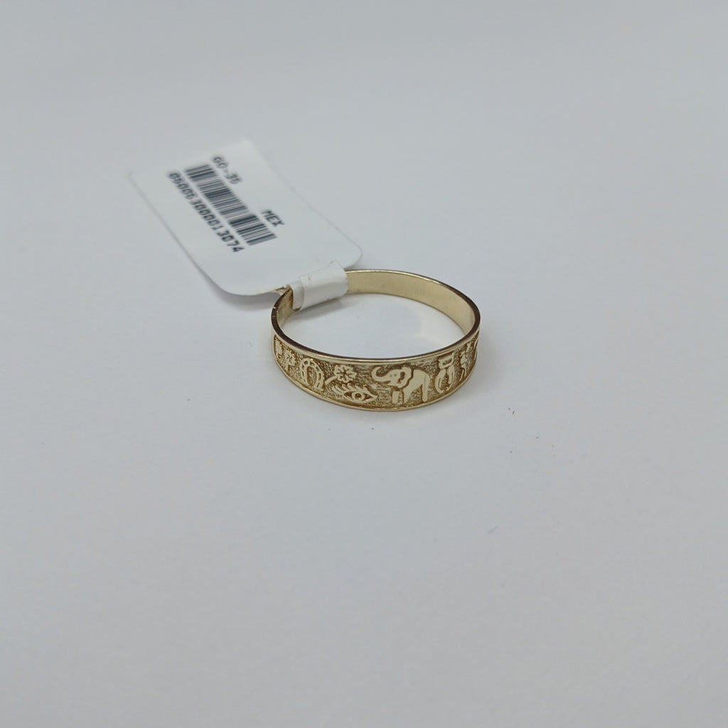 ANILLOS ARGOLLA DE LA SUERTE 10K TALLA 7 1.1 GR (NUEVO)