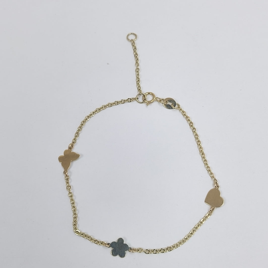 PULSERA ESPECIAL C FIGURAS 14K 18 CM 1.8 GR (NUEVO)