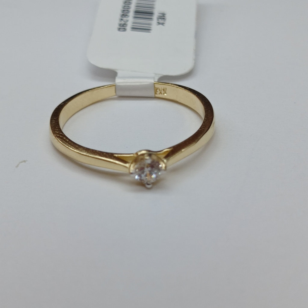 ANILLO ANILLITO SOLITARIO CIRCONIA 14K 7 TALLA 1.6 GR (NUEVO)