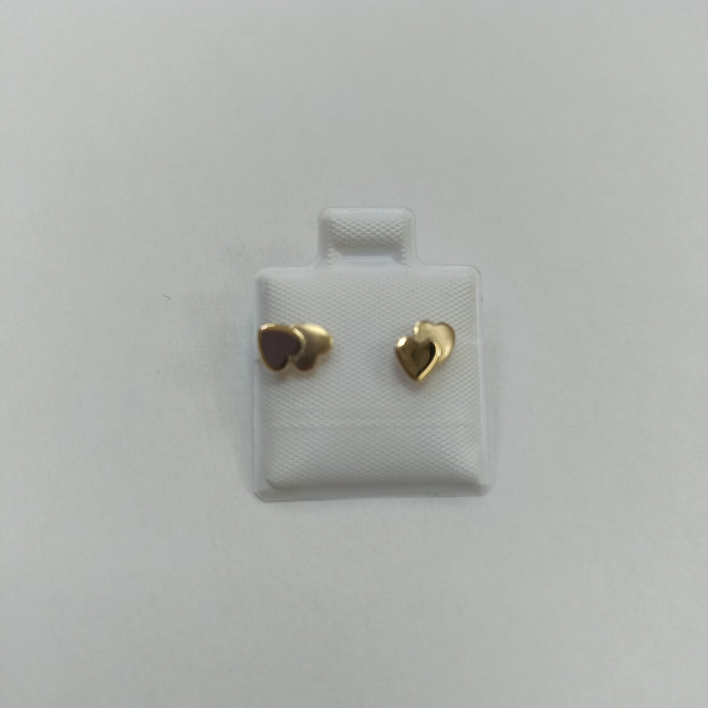 BROQUELES BROQUEL CORAZON DOBLE 14K 0.2171 GR (NUEVO)