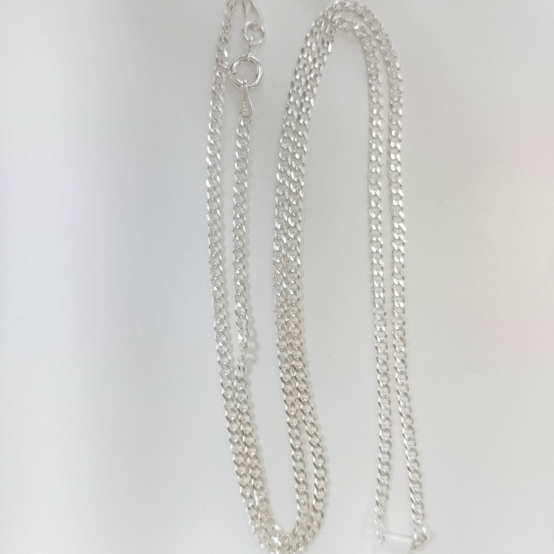 CADENA TEJIDO BARBADO PLATA .925 60 CM 5.6 GR (NUEVO)