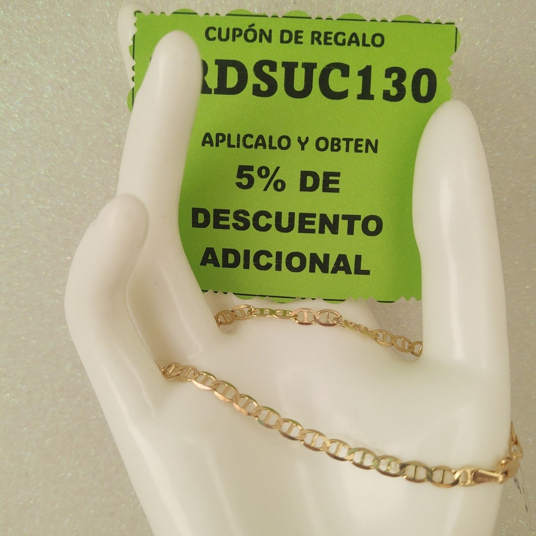 PULSERAS TEJIDO MARINERA ORO 14K 21 CM 3.4 GR (NUEVO)