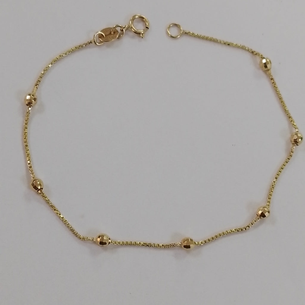 PULSERA ESPECIAL CON BOLITAS 14K 18 CM 1.4 GR (NUEVO)