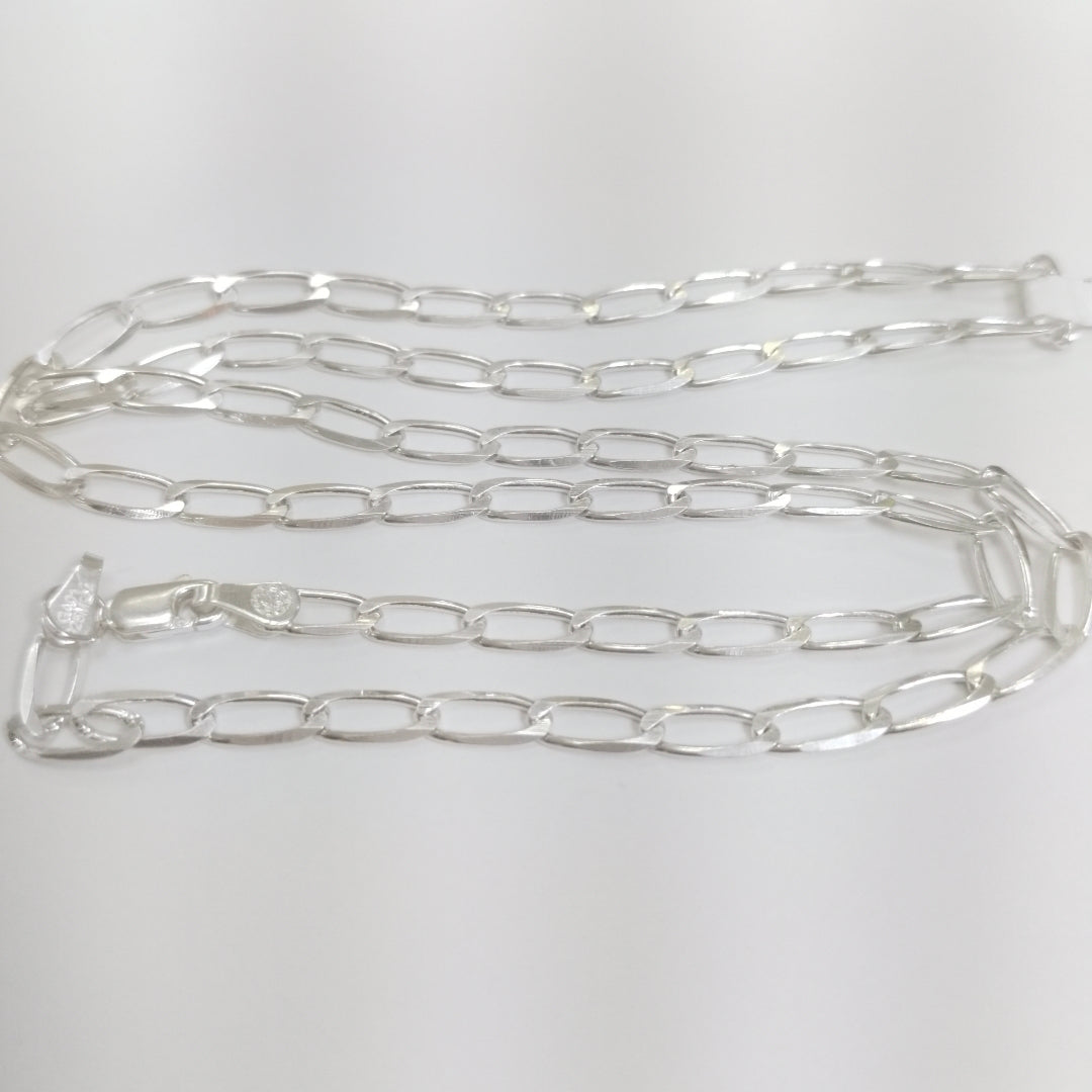 CADENA TEJIDO ESLABONES PLATA .925 55 CM 9.8 GR (NUEVO)