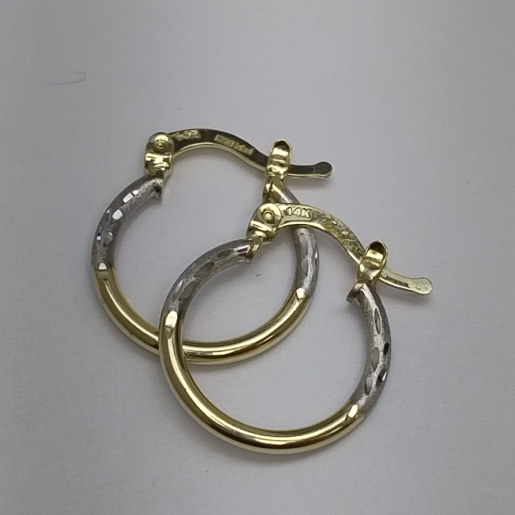 ARETES ARRACADAS COMBINADAS 14K 1.1 GR (NUEVO)
