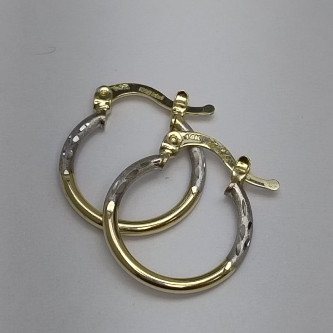ARETES ARRACADAS COMBINADAS 14K 1.1 GR (NUEVO)