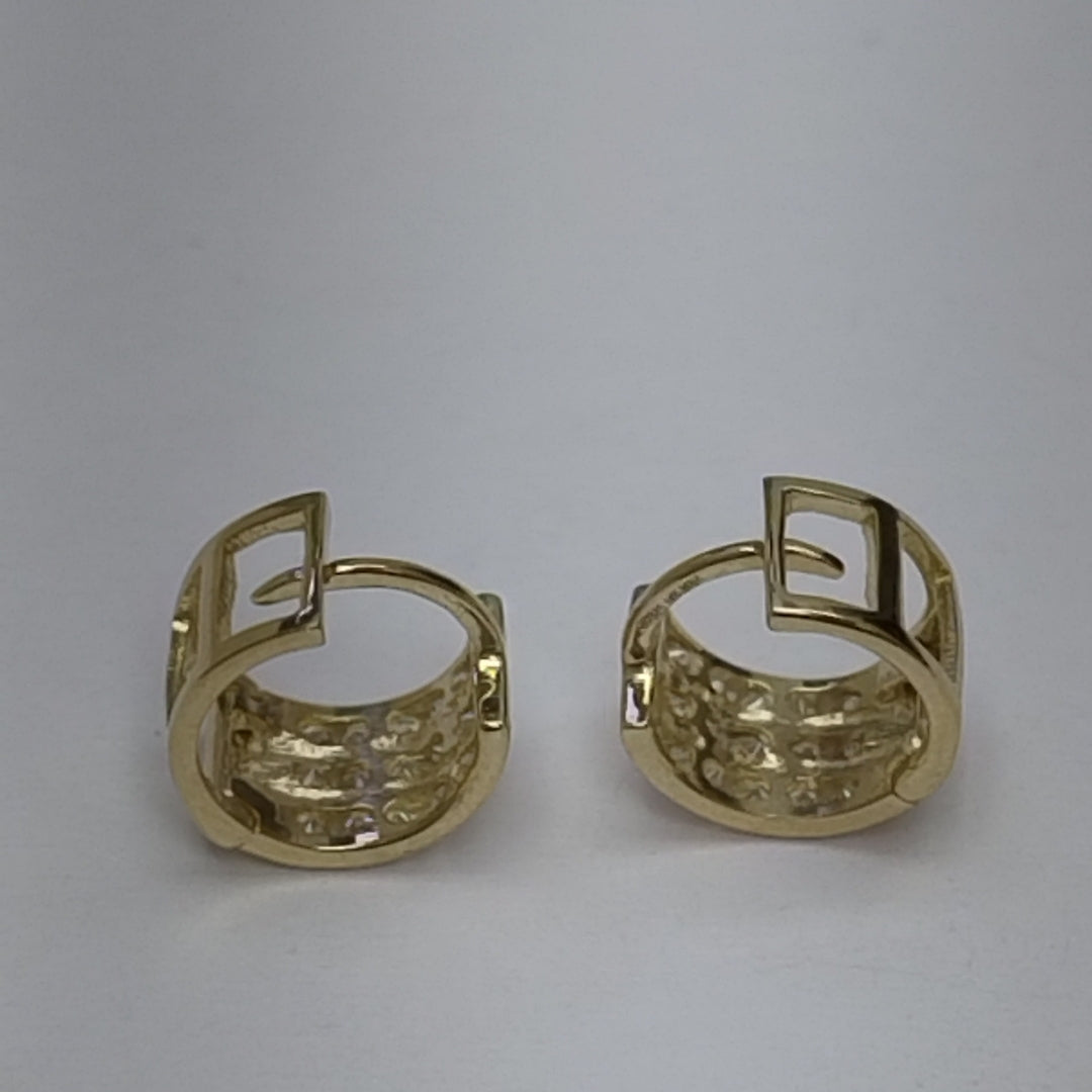 ARETES HUGGIES C CIRCONIA 14K 2.1 GR (NUEVO)