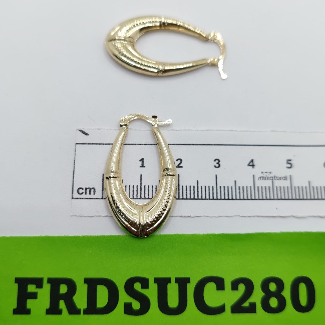 ARETES ARRACADAS ESTRIADAS 14K 2.5 GR (NUEVO)