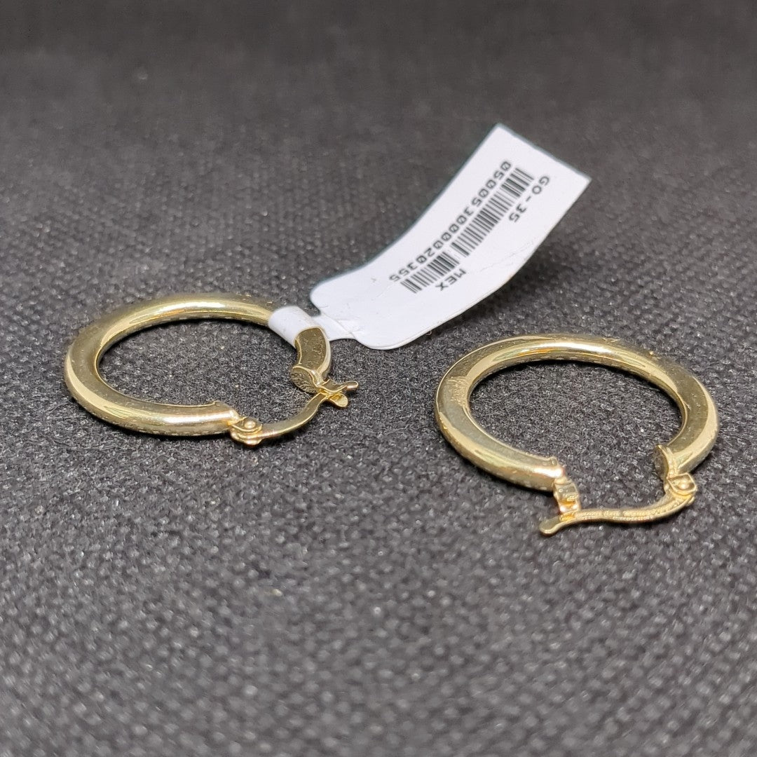 ARETES TEJIDO ARRACADA LISA 14K 2 GR (NUEVO)