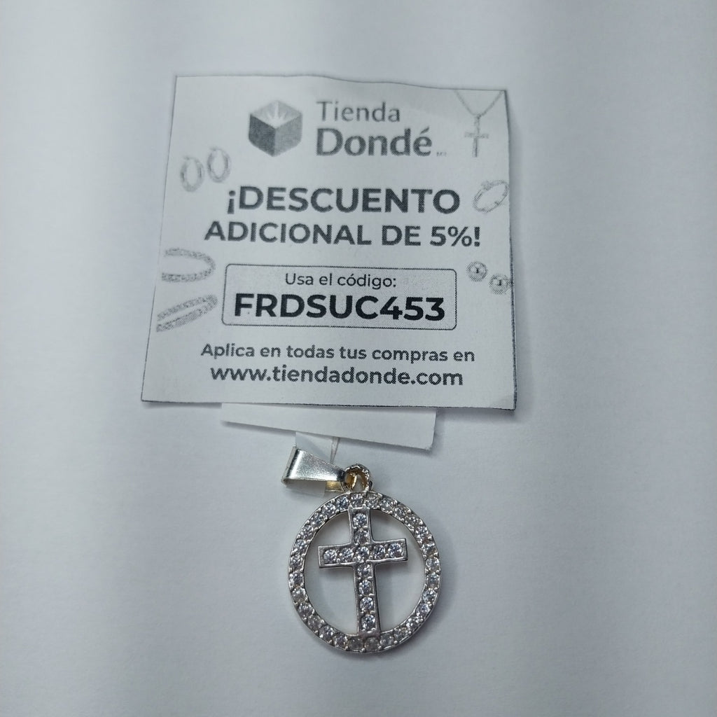 DIJE CRUZ C/CIRCONIAS PLATA .925 2.4 GR (NUEVO)