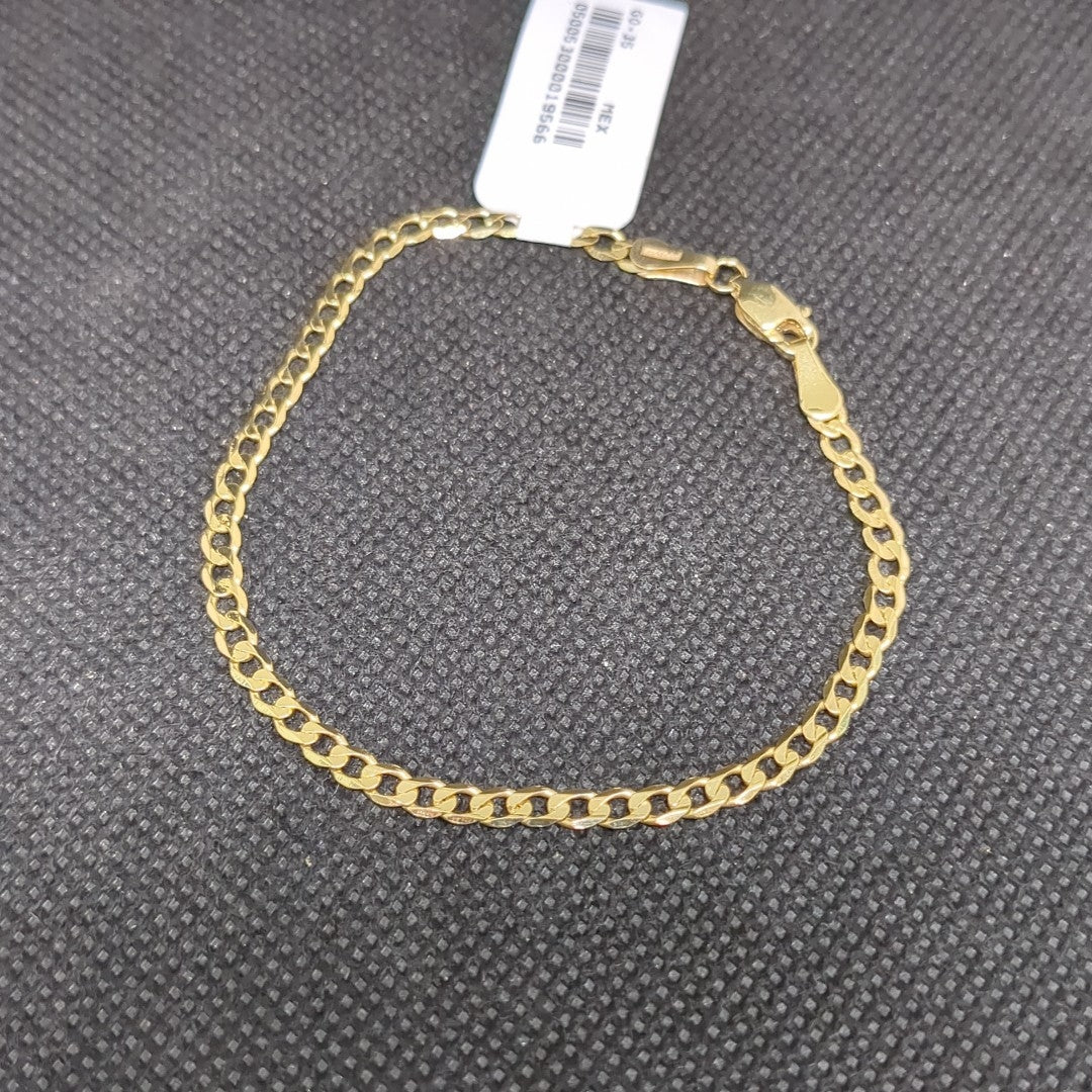PULSERA TEJIDO BARBADA 14K 18 CM 3.3 GR (NUEVO)