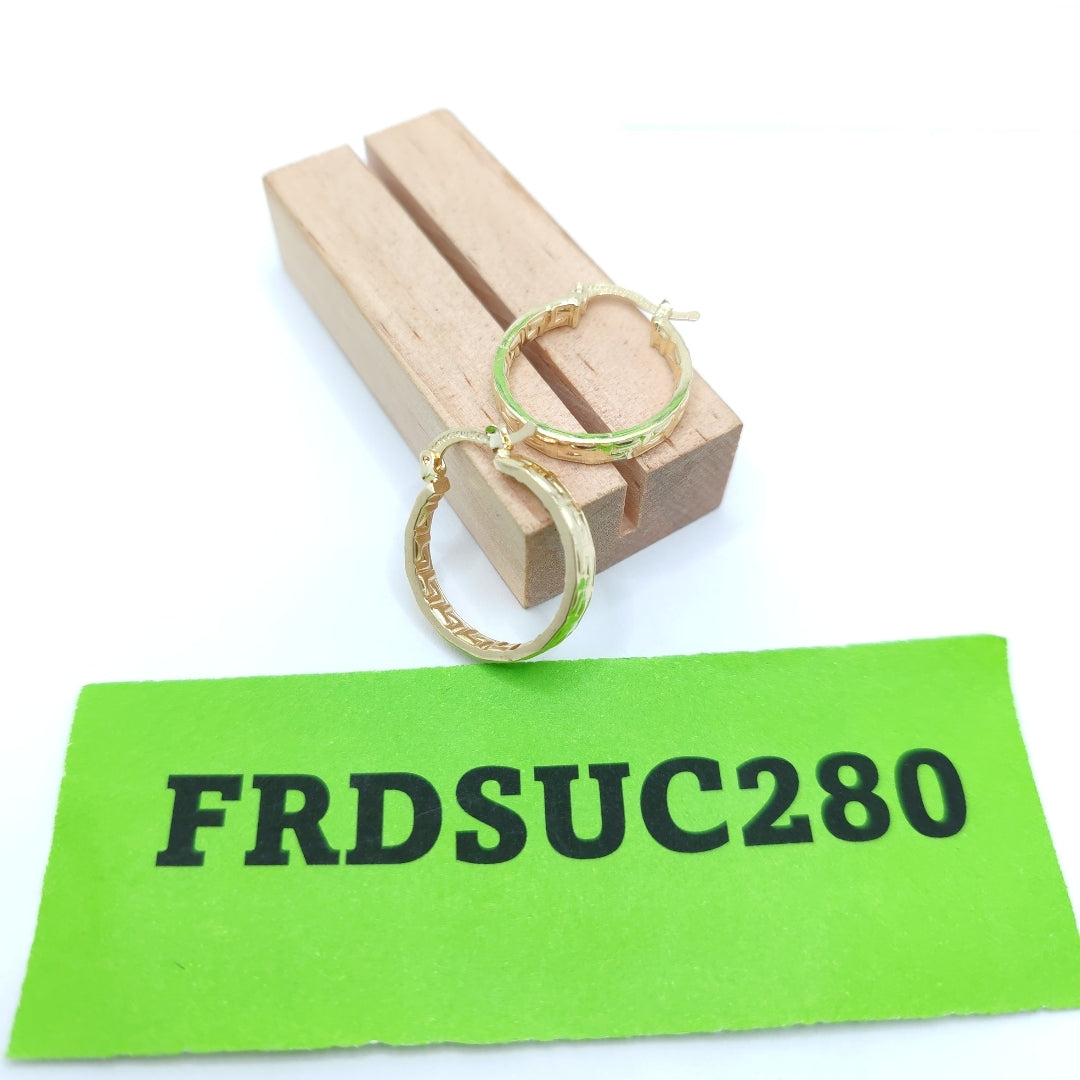 ARETES TEJIDO ARRACADAS TIPO GRECAS 14K 2 GR (NUEVO)