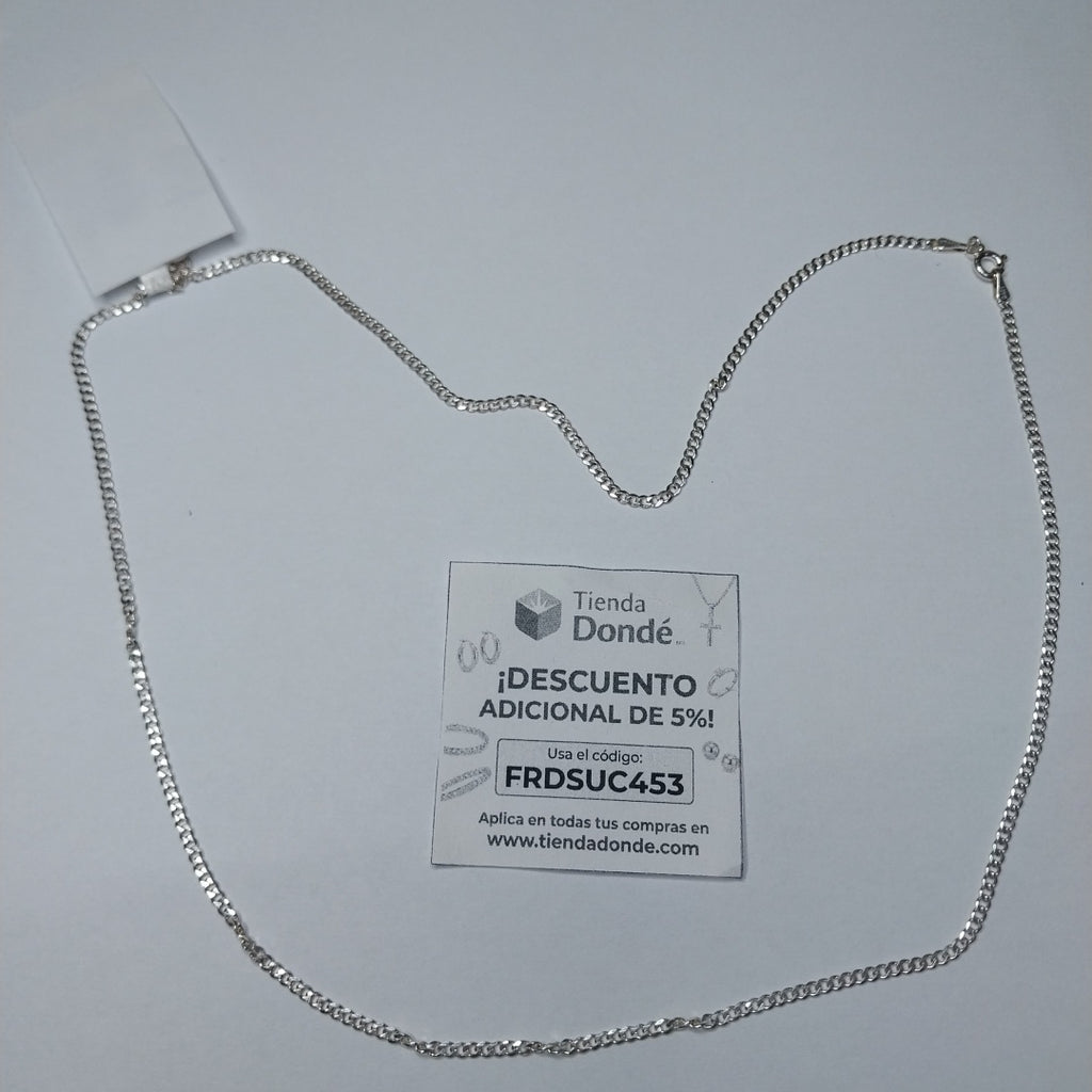 CADENA TEJIDO BARBADO PLATA .925 60 CM 5.6 GR (NUEVO)