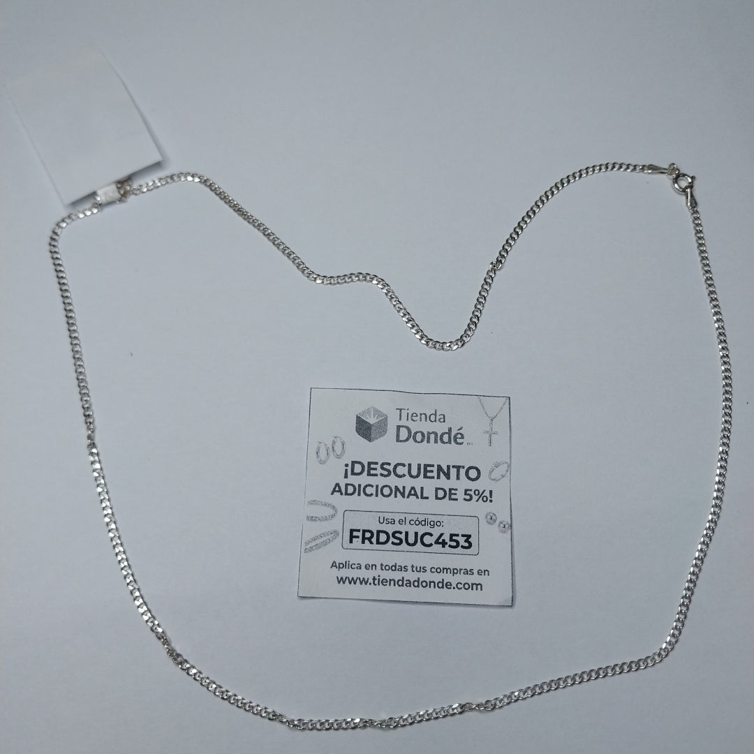 CADENA TEJIDO BARBADO PLATA .925 60 CM 5.6 GR (NUEVO)