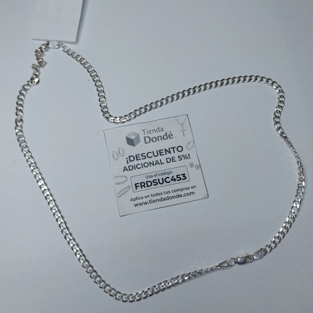 CADENA TEJIDO BARBADO PLATA .925 55 CM 12.8 GR (NUEVO)