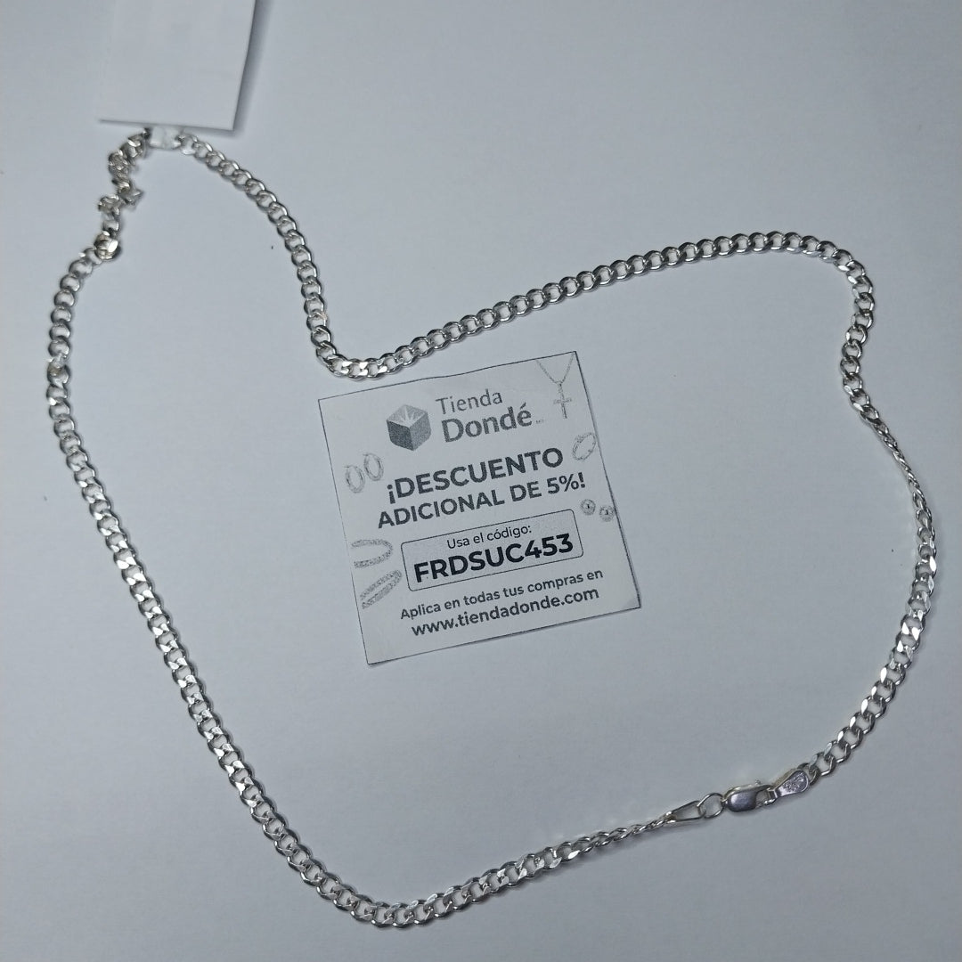CADENA TEJIDO BARBADO PLATA .925 55 CM 12.8 GR (NUEVO)