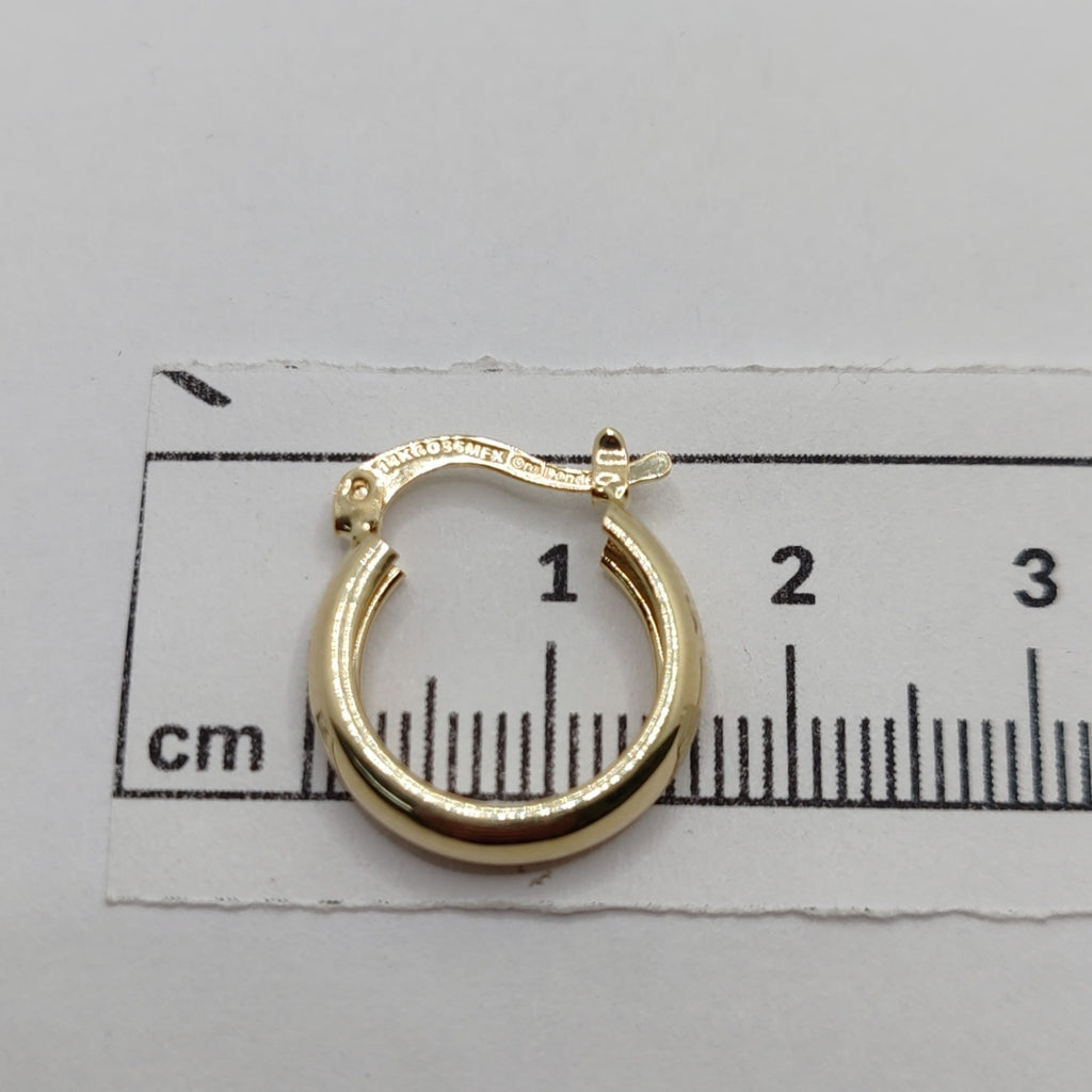 ARETES TEJIDO ARRACADAS LISAS 14K 2.1 GR (NUEVO)