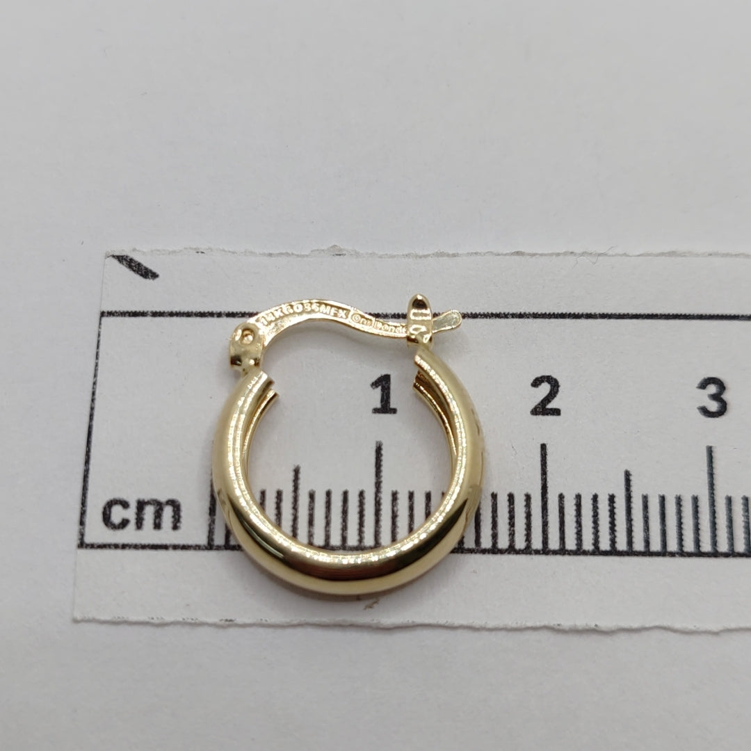 ARETES TEJIDO ARRACADAS LISAS 14K 2.1 GR (NUEVO)