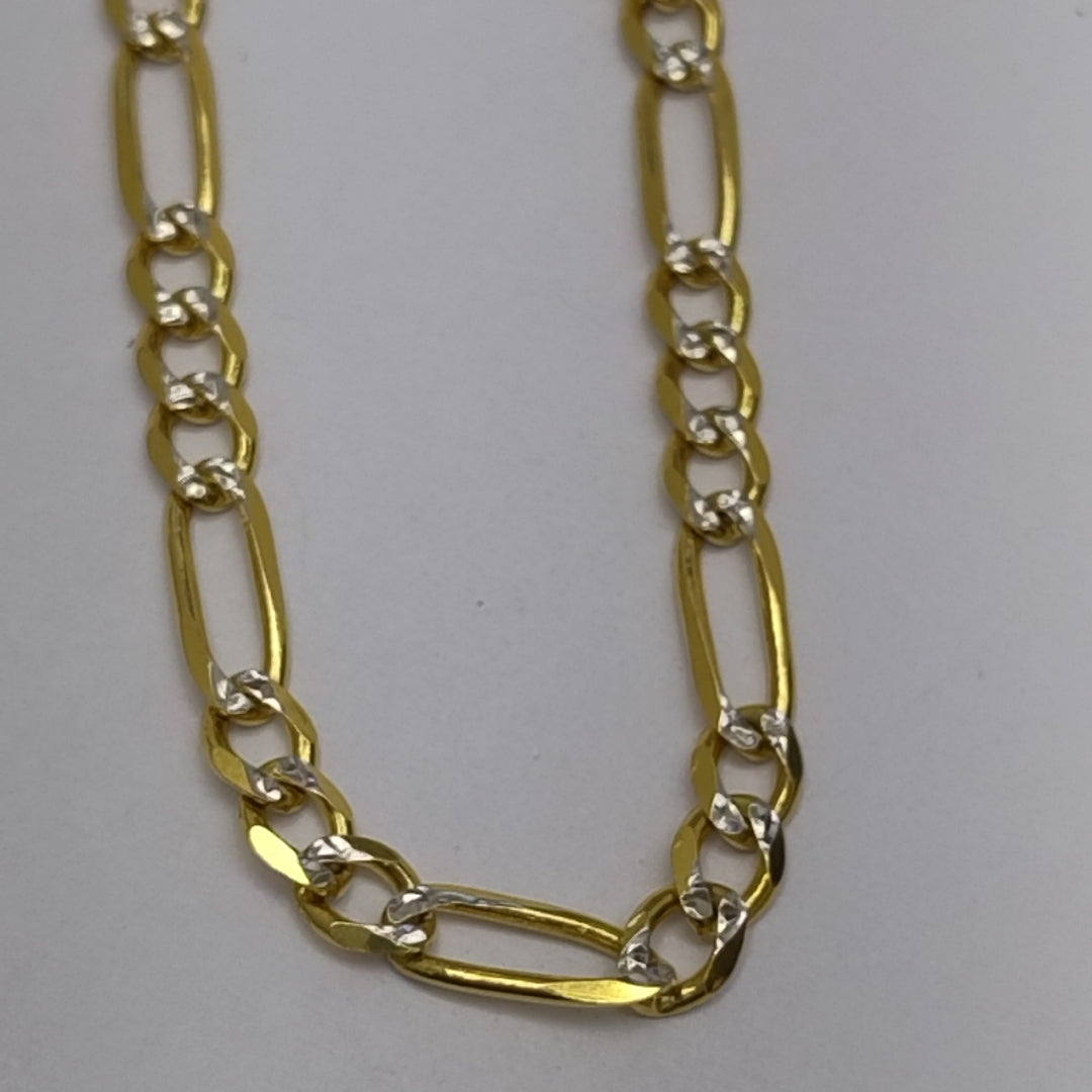 PULSERA 3X1 DIAMANTADA 14K 18 CM 4.6 GR (NUEVO)