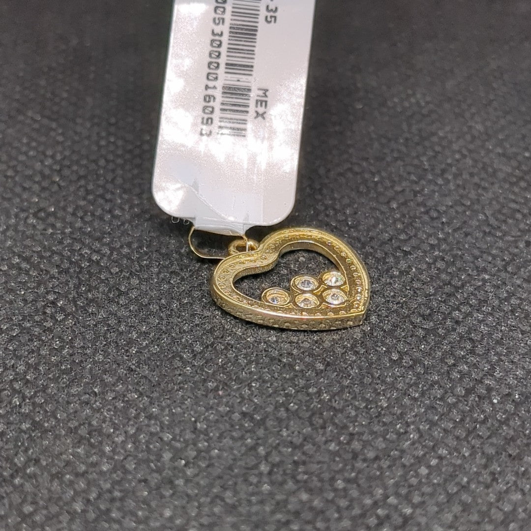 DIJE CORAZON CON CIRCONIAS 14K 1.7 GR (NUEVO)