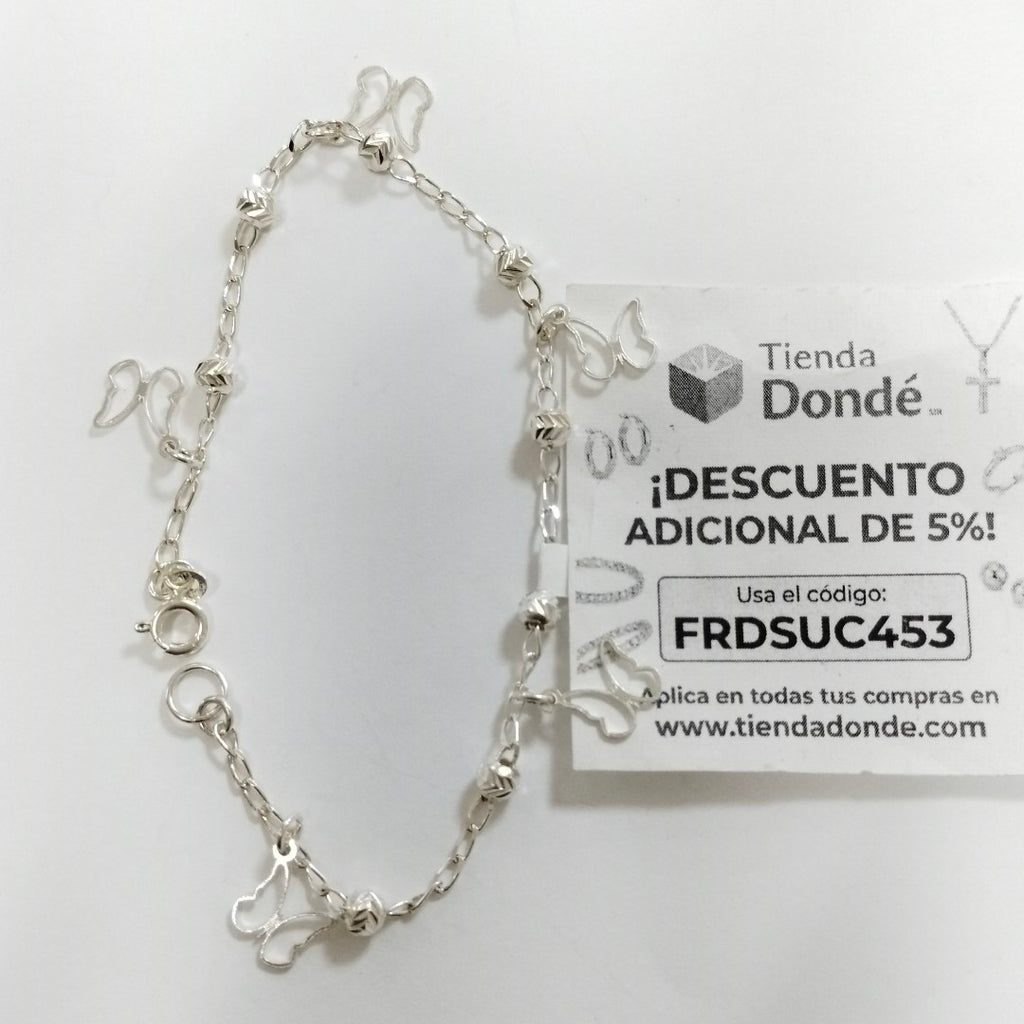 PULSERA TEJIDO ESPECIAL PLATA .925 18 CM 2.8 GR (NUEVO)