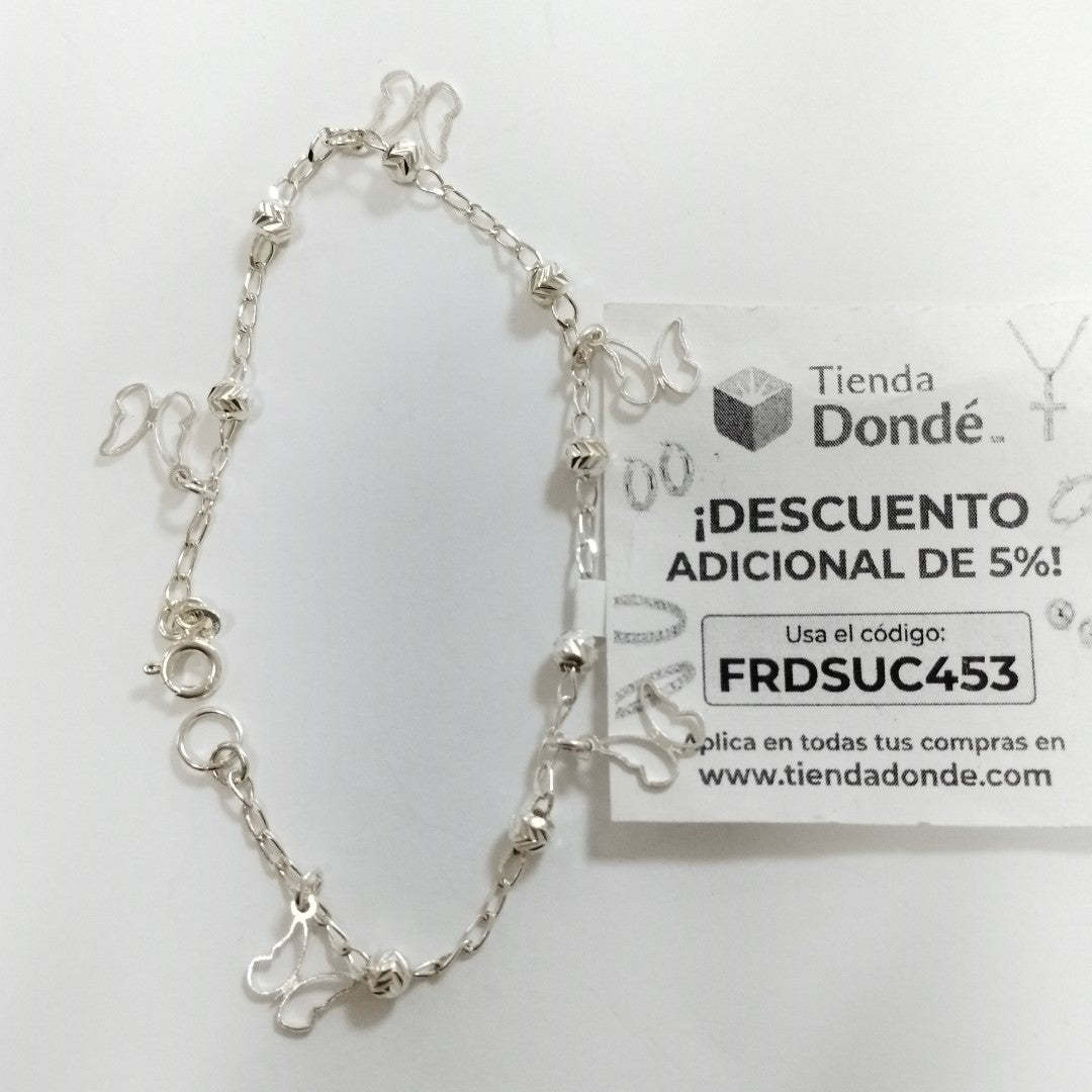 PULSERA TEJIDO ESPECIAL PLATA .925 18 CM 2.8 GR (NUEVO)