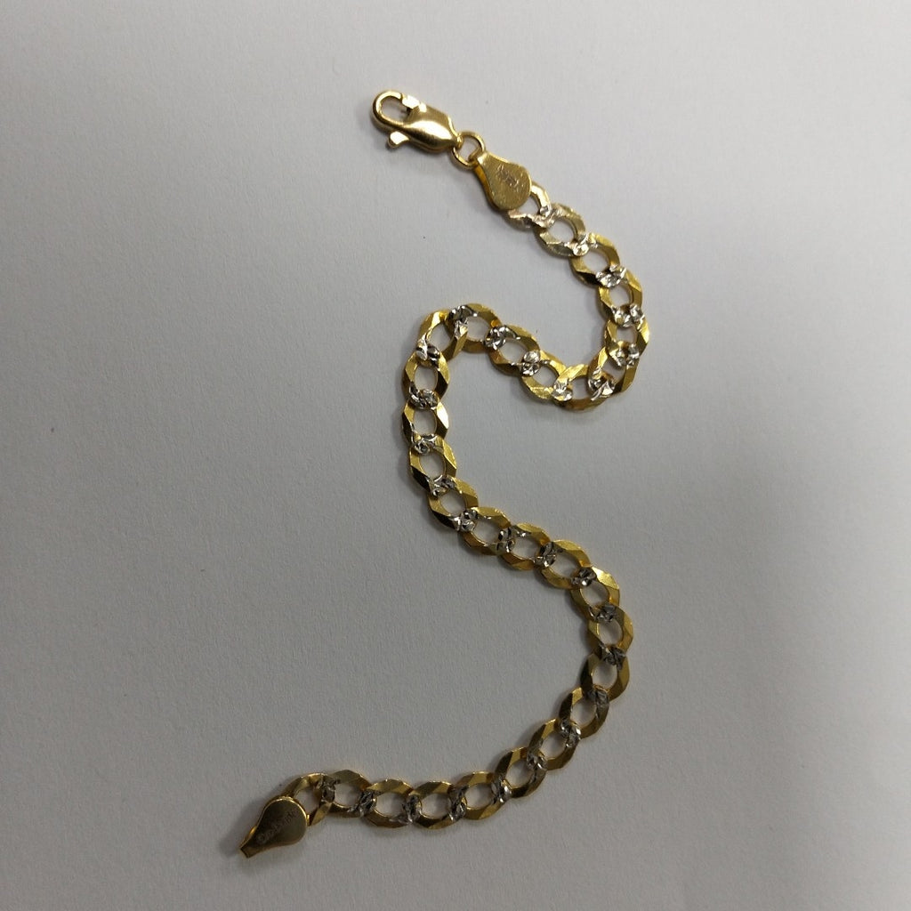 PULSERA BARBADA DIAMANTADA 14K 18 CM 5.6 GR (NUEVO)