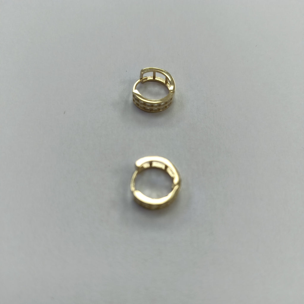 ARETES HUGGIES C CIRCONIAS 14K 1.7 GR (NUEVO)