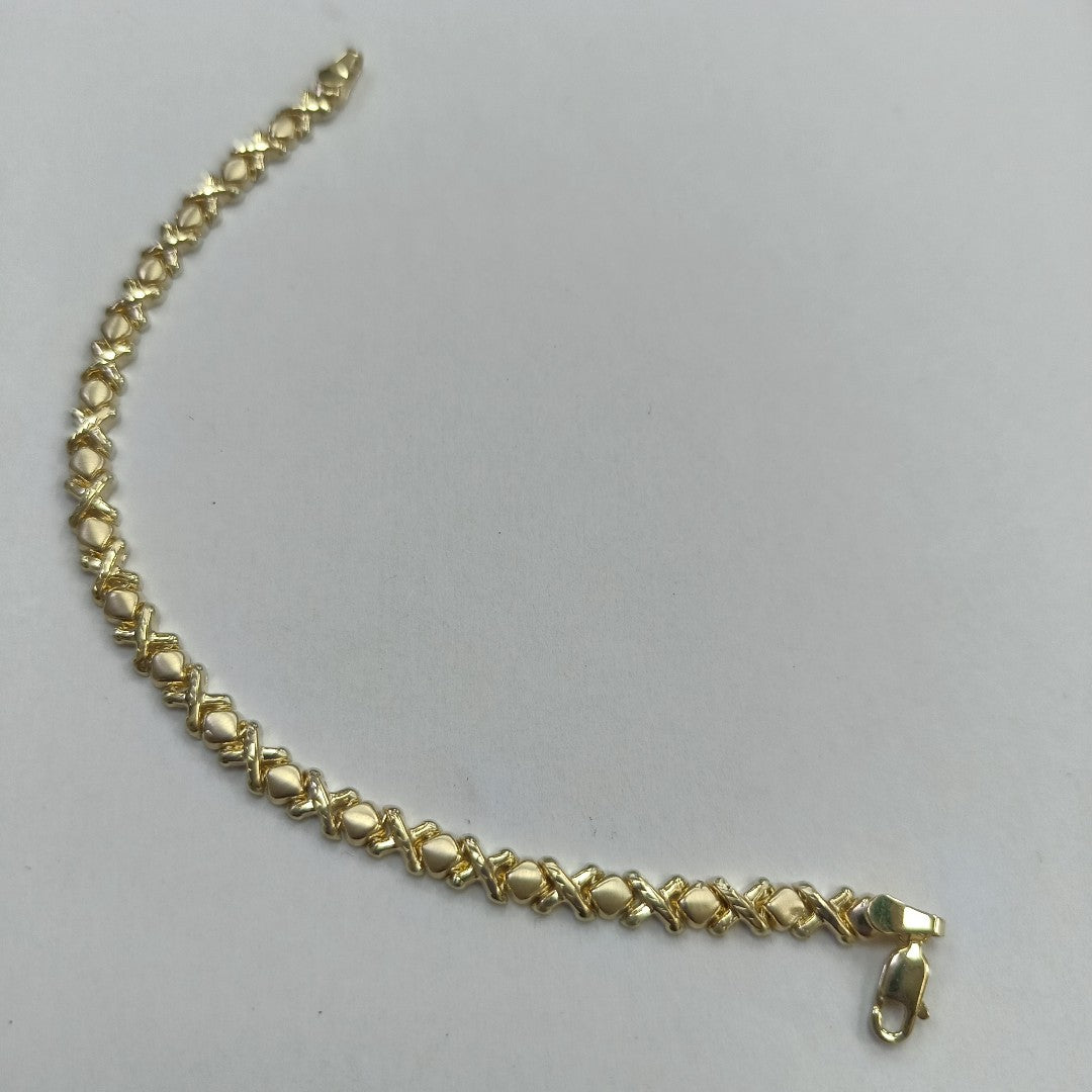 PULSERA ESPECIAL XOXO 14K 18 CM 6.1 GR (NUEVO)