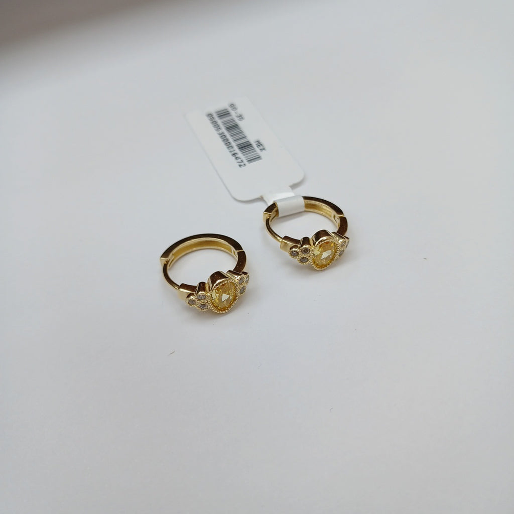 ARETES ARRACADAS CON CIRCONIAS Y PDRAS COL 14K 3.2 GR (NUEVO)