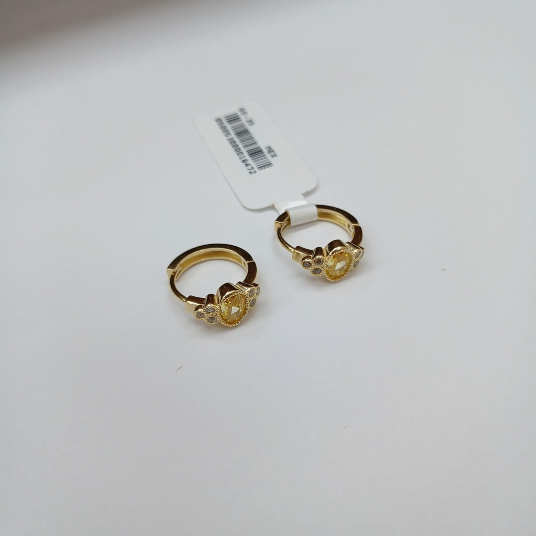ARETES ARRACADAS CON CIRCONIAS Y PDRAS COL 14K 3.2 GR (NUEVO)