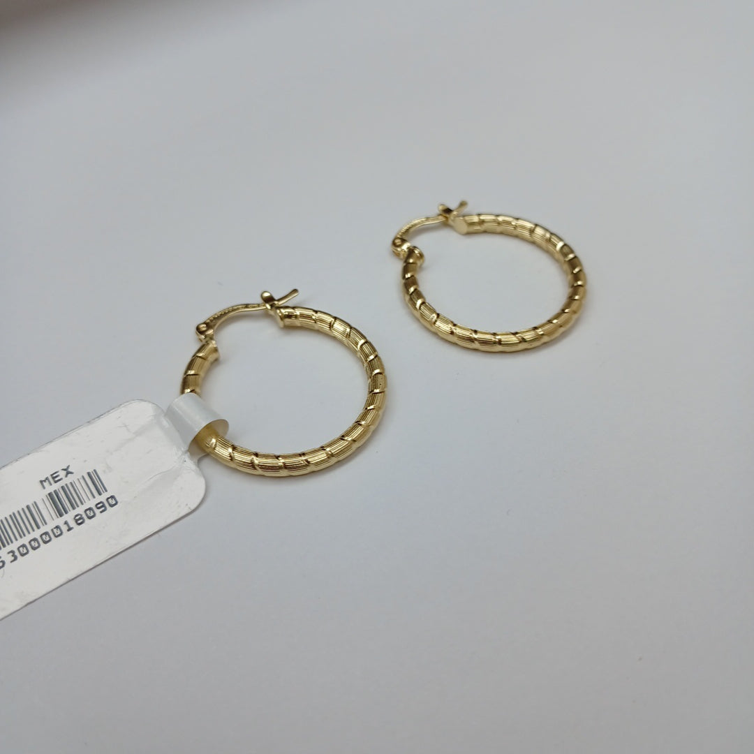 ARETES ARRACADAS LABRADAS 14K 3.3 GR (NUEVO)