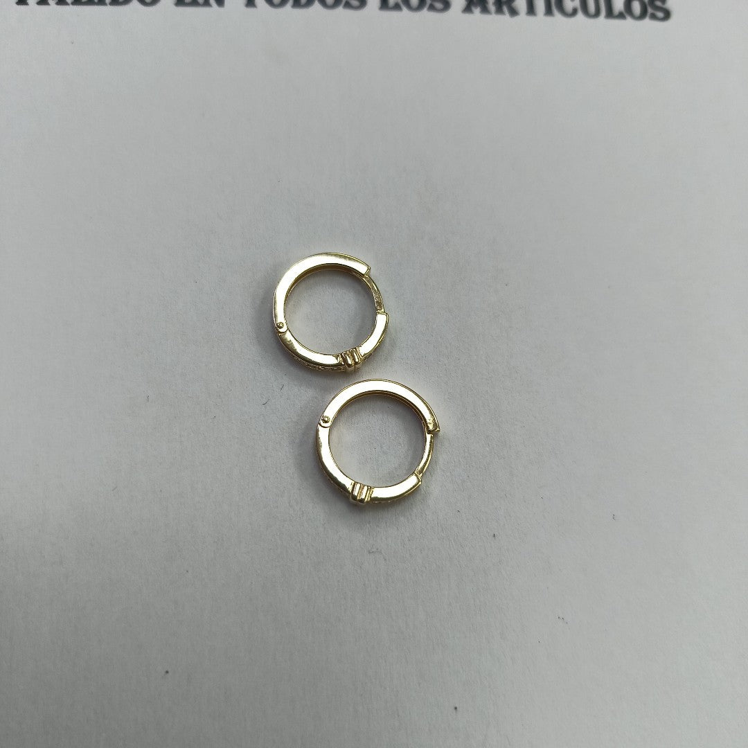ARETES HUGGIES C CIRCONIA 14K 2 GR (NUEVO)