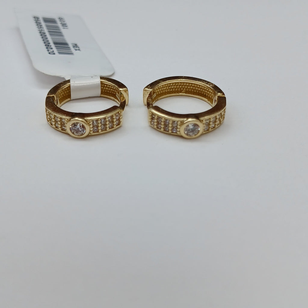 ARETES ARRACADAS C CIRCONIAS 10K 2.7 GR (NUEVO)