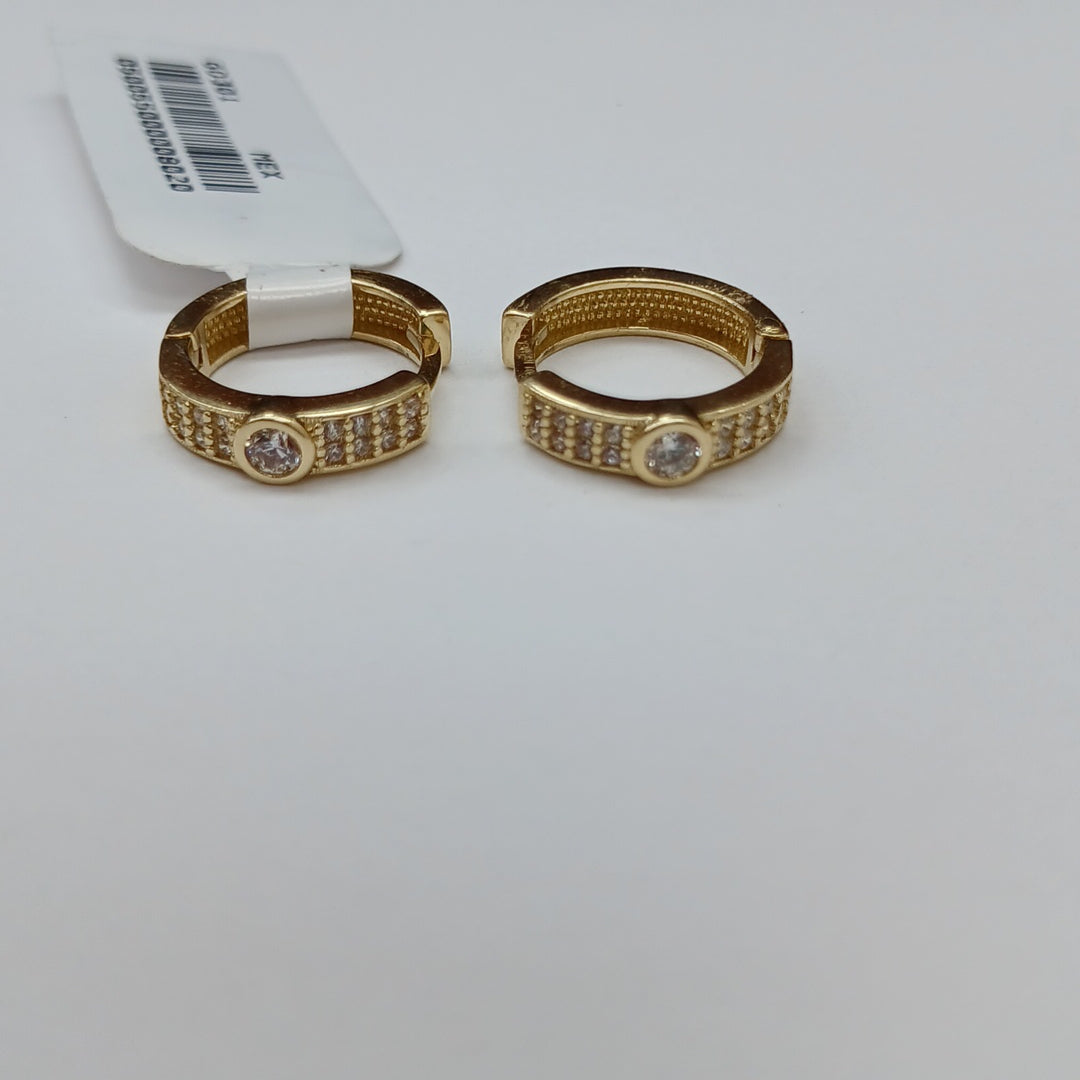 ARETES ARRACADAS C CIRCONIAS 10K 2.7 GR (NUEVO)